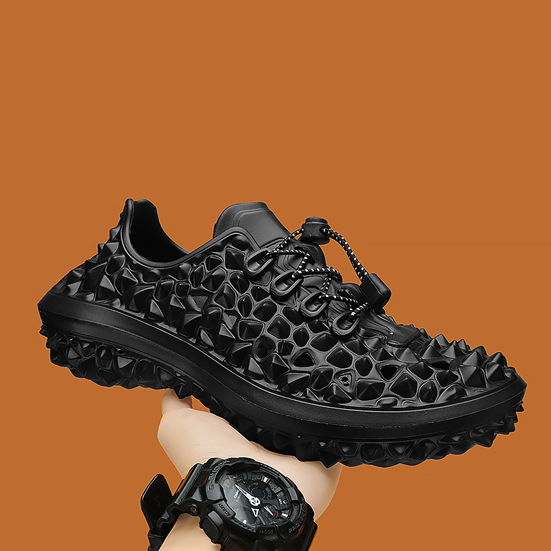 Fashion Non-slip Slippers Men's Summer New Thick-soled Beach Sandals Men's Distinctive Trendy Durian Hole Shoes