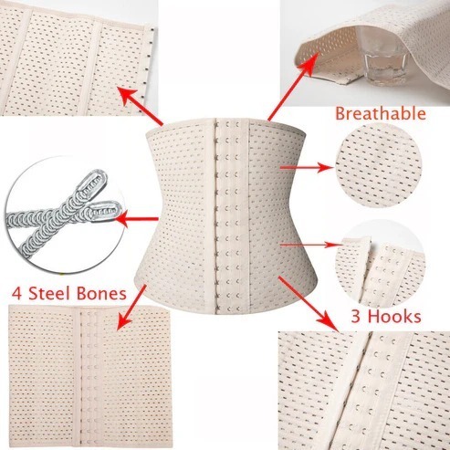 Corset Workout Waist Trainer Cincher Girdle Glass Ladies Tummy Control Body Shaper Underbust Slimming Belt WeigthLoss (random color )